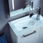 Fackelmann LED-Waschbecken mit Backlight für Gäste-WC, Aufsatzwaschbecken mit Armatur und Handtuchhalter.