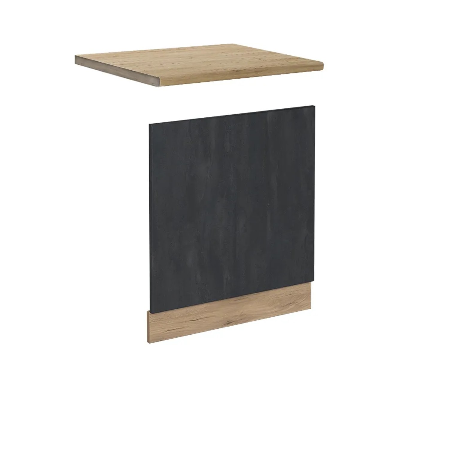 Vicco Frontblende R-Line Schwarz Beton/Goldkraft Eiche 60 cm AP Eiche