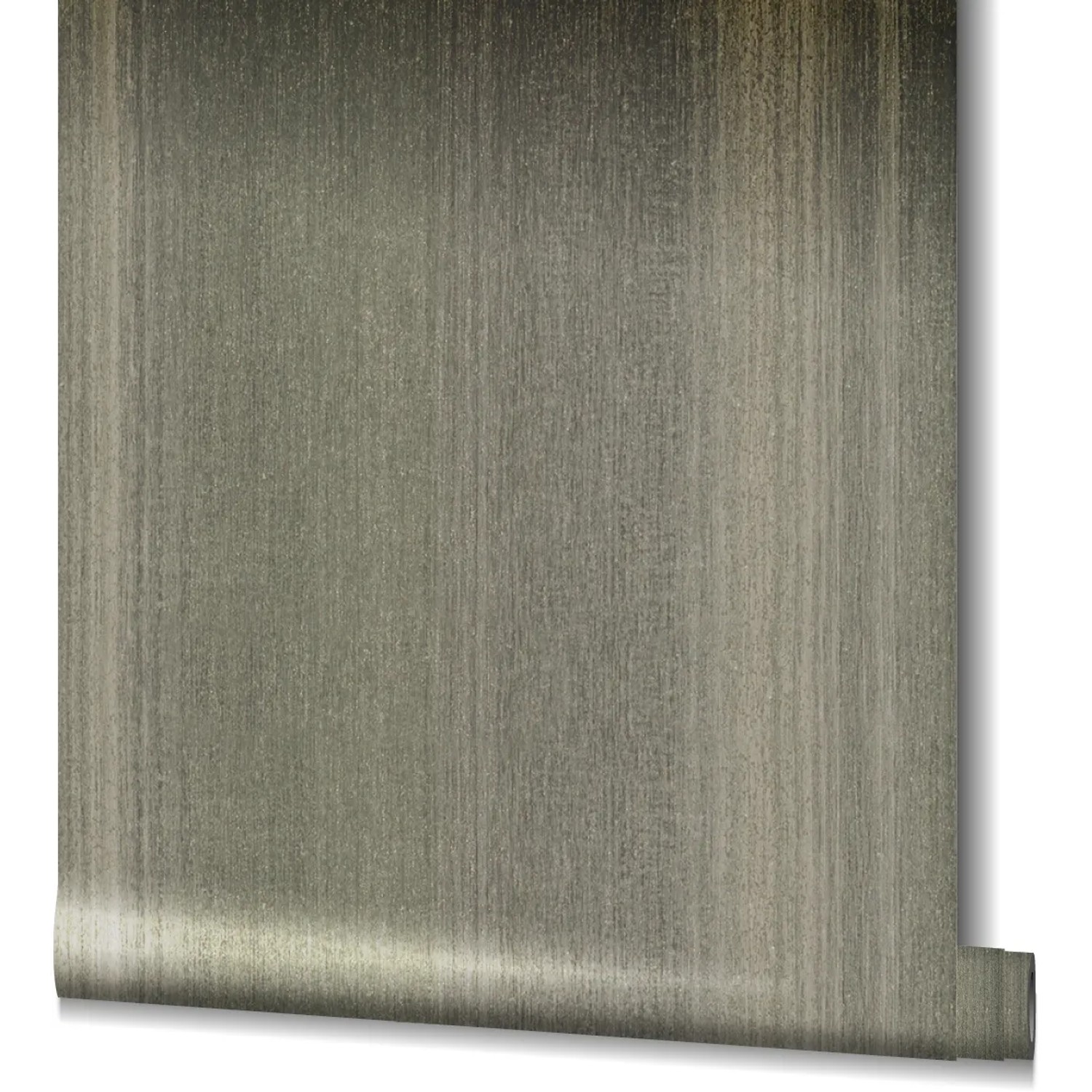 Marburg Vliestapete Vintage Deluxe, graue Tapete mit feiner Streifenstruktur in Grau und Gold.