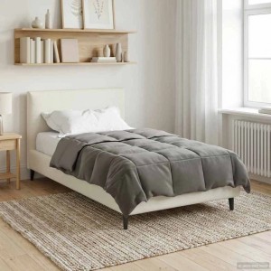 vidaXL Sommerdecke Gepolstert Hellgrau 140 x 200 cm Mikrofaser 42025918