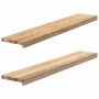 vidaXL Fensterbänke 2 Stk Unbehandelt 110x20x2 cm Massivholz Eiche 4009097