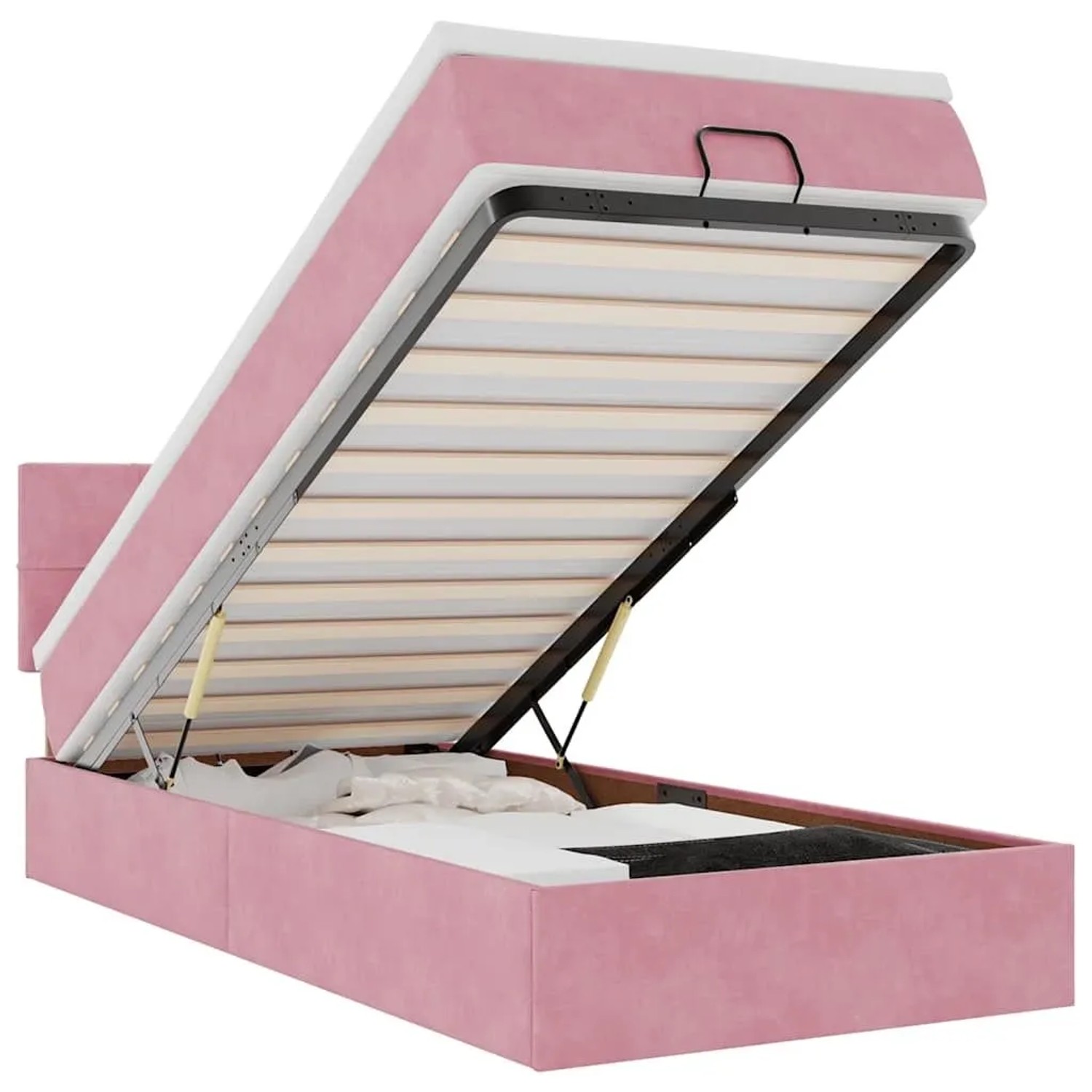 vidaXL Ottoman-Bett mit Matratze Rosa 80x200 cm Samt 3311740