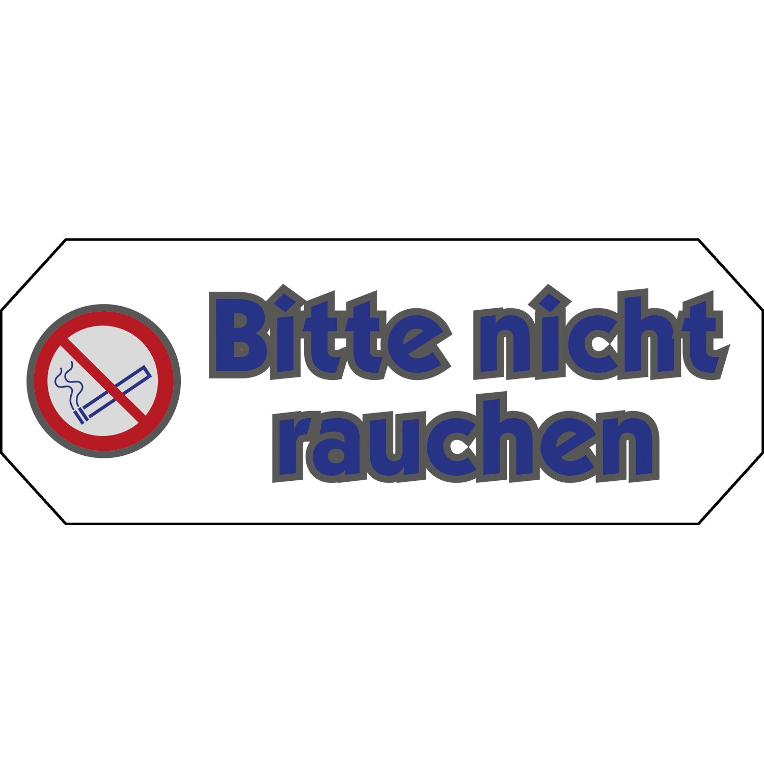 Signum Safety Signs Gedomtes Verbotsschild Bitte nicht rauchen 10,7x4 cm Blau