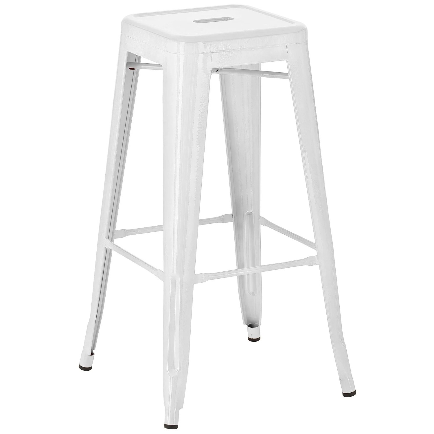 DELUKE Barhocker DOLAN Metall Weiß 43x43x76cm Barstuhl Tresenhocker Tresenstuhl