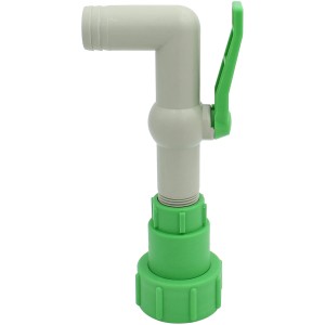 IBC Kugelhahn 1 Zoll mit Verdrehschutzadapter S 60 x 6 für Regentonnen und Wasserzapfstellen.