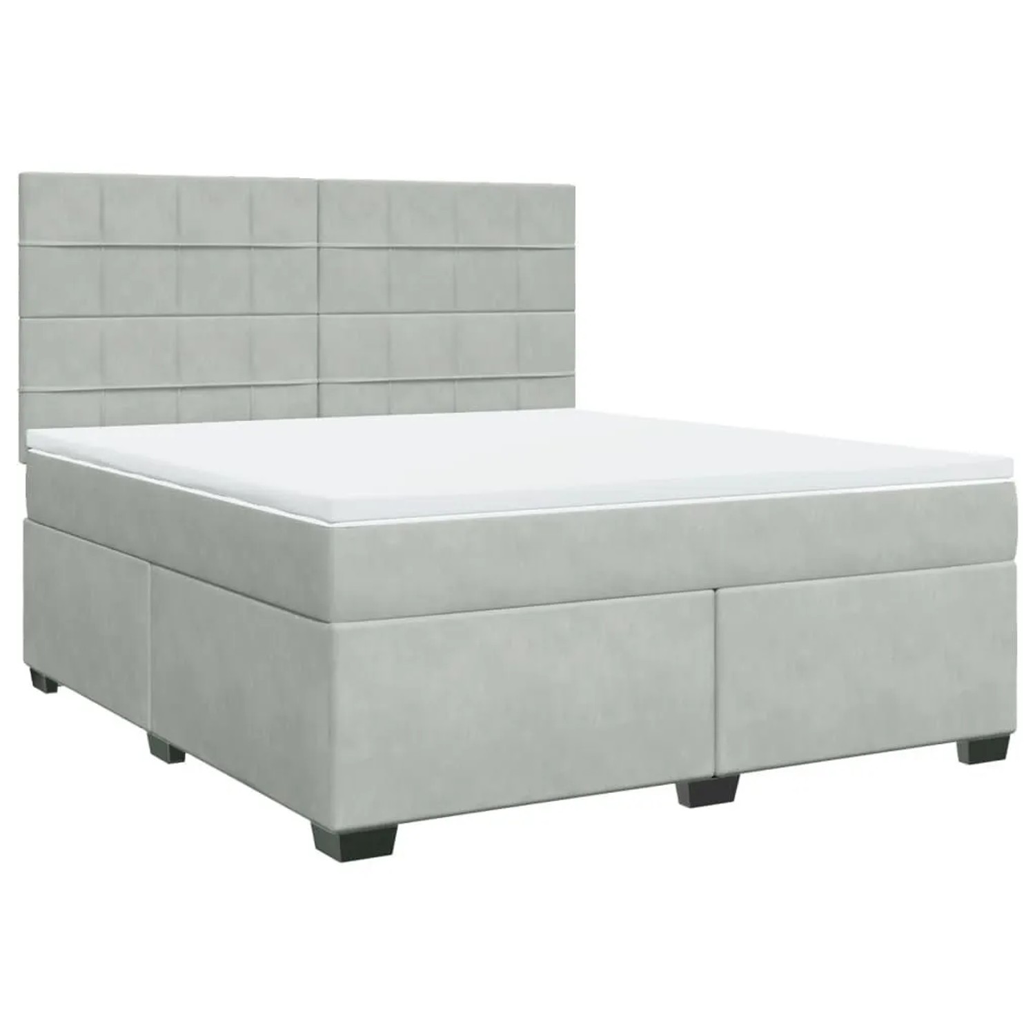 vidaXL Boxspringbett mit Matratze Hellgrau 180x200 cm Samt 3293278 günstig online kaufen