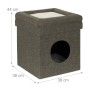 Relaxdays Katzenhöhle MDF Grau Weiß mit Dach Faltbar 44 cm x 38 cm x 38 cm 3,2 kg_4