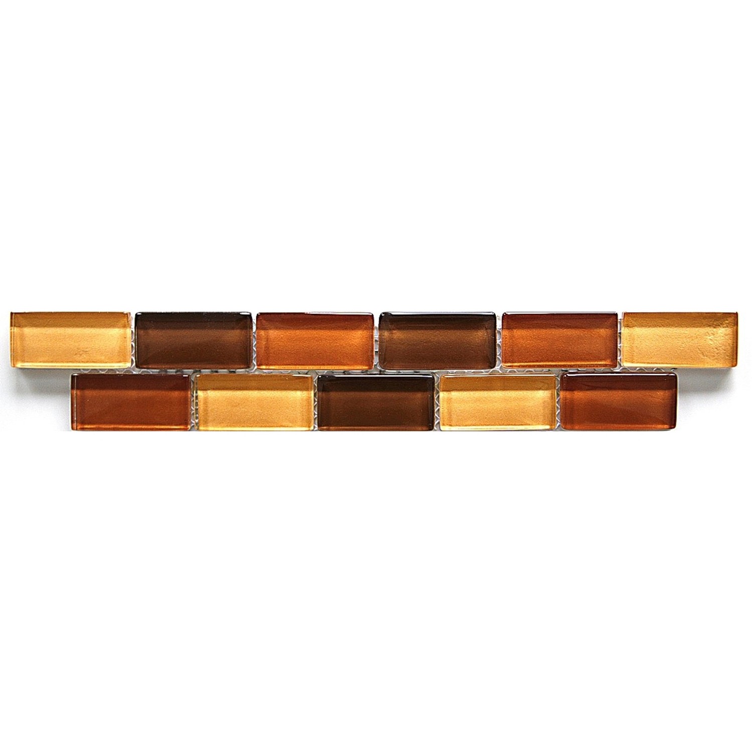 Glasbordüre Brick Braun Mix 5 cm x 30 cm