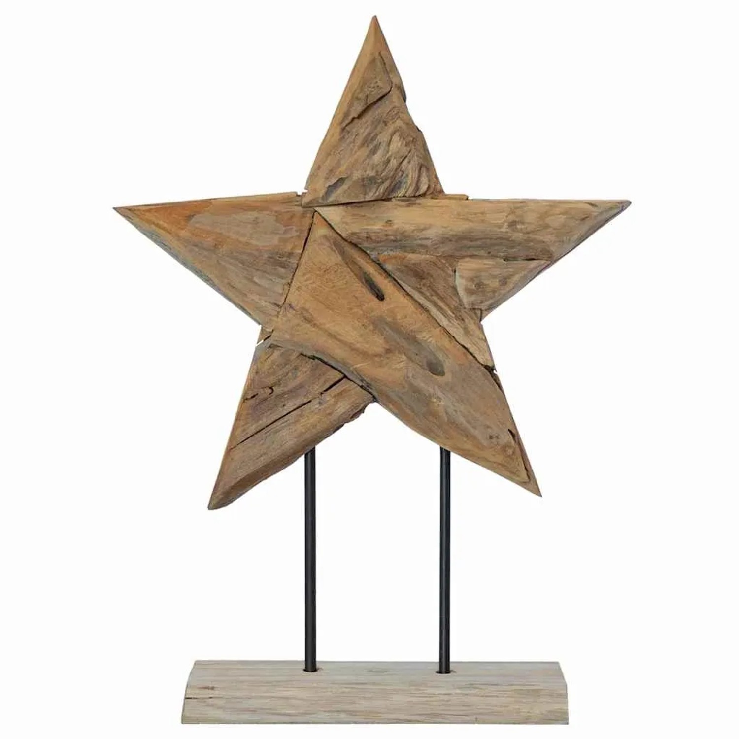vidaXL Weihnachtsstern Braun 45 x 5 x 60 cm Massivholz Teak 42017935