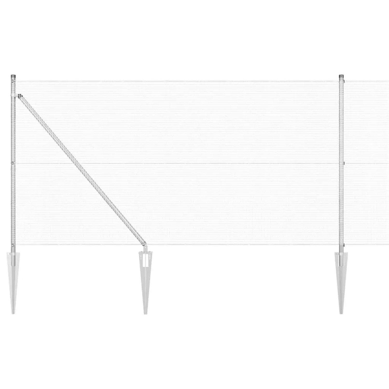 vidaXL Zaunpfosten Silber 25 x 1 m 12 x 12 mm Masche Stahl 3351961 günstig online kaufen
