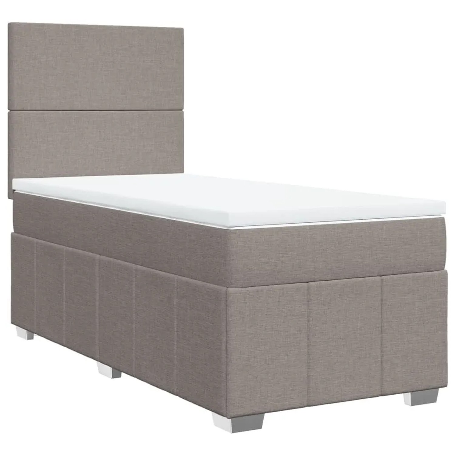 vidaXL Boxspringbett mit Matratze Taupe 100x200 cm Stoff 3293876