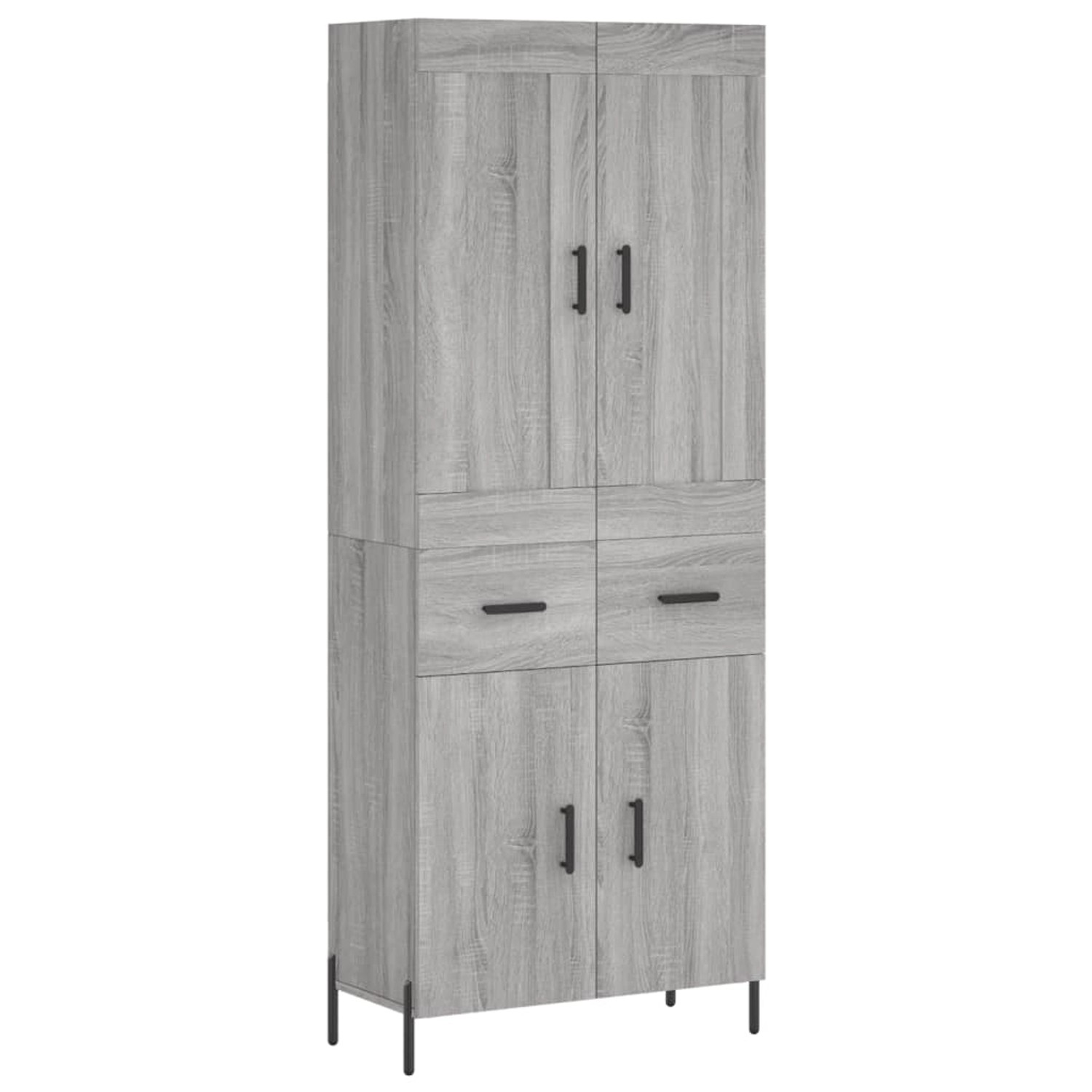 vidaXL Highboard Grau Sonoma 69,5x34x180 cm Holzwerkstoff 3199887 günstig online kaufen