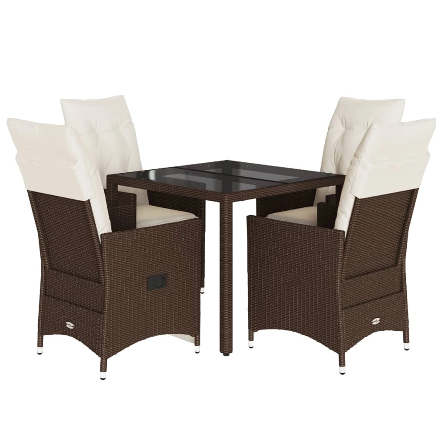 vidaXL 5-Tlg Garten-Essgruppe mit Kissen Braun Poly Rattan 3276769 günstig online kaufen