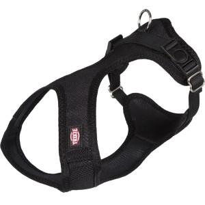 Schwarzes Trixie Touren-Geschirr Comfort Soft für kleine Hunde, Größe XXS-XS.