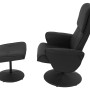 Schwarzer Relaxsessel Stockholm mit Hocker aus Kunstleder, drehbar und verstellbar.