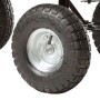 Detailaufnahme: Rad des Haemmerlin Gartenwagens 4x4, Luftreifen mit Metallfelge.
