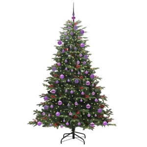 vidaXL Künstlicher Weihnachtsbaum mit 300 LEDs mit Ständer Grün 180 cm 3395556