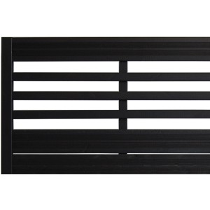 Sichtschutzzaun Soho, anthrazit lackiert, 180x180 cm, mit horizontalen Lamellen.