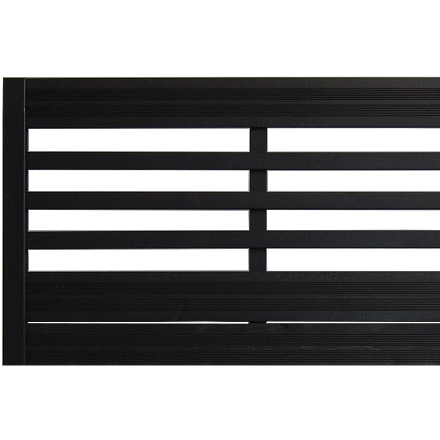 Sichtschutzzaun Soho, anthrazit lackiert, 180x180 cm, mit horizontalen Lamellen.