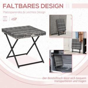 Outsunny Polyrattan Klappbar Balkontisch Falttisch