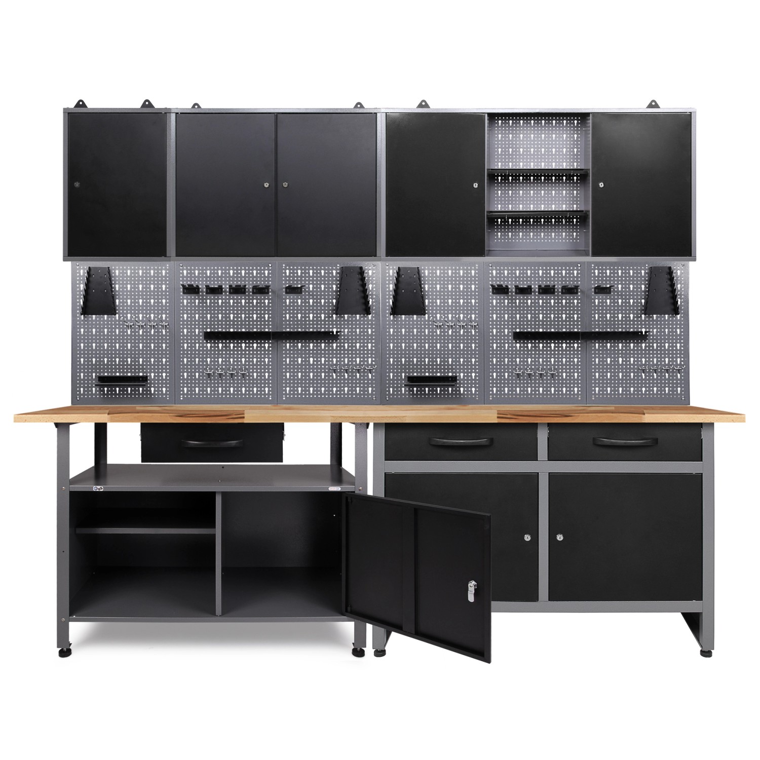 Ondis24 Werkbank Set Schöpfer 240 cm 3 Schränke Werkstatt günstig online kaufen