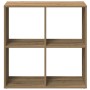 Raumteiler-Bücherregal Artisan-Eiche. Quadratisches Regal aus Holzwerkstoff mit 4 Fächern.