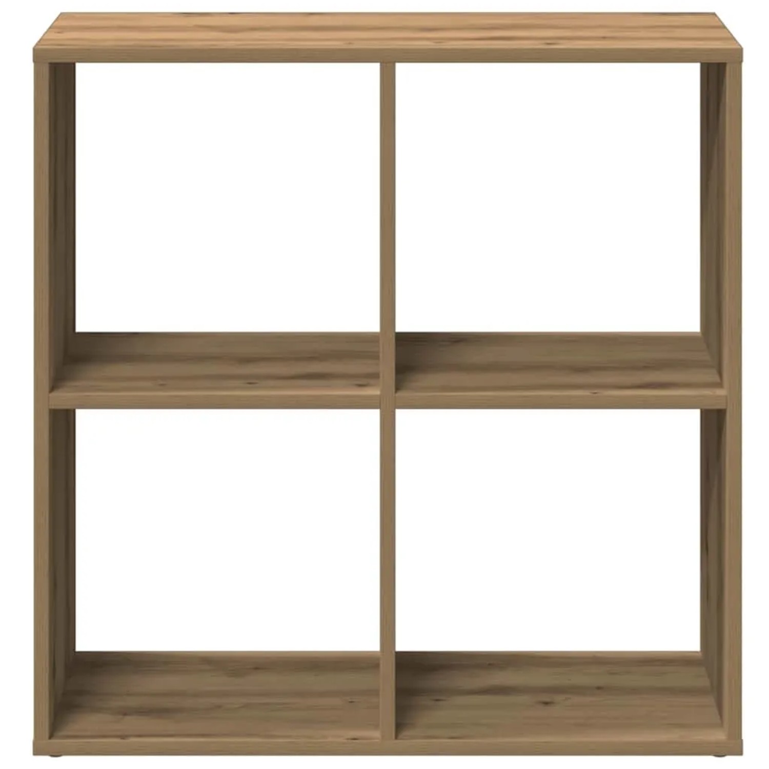 Raumteiler-Bücherregal Artisan-Eiche. Quadratisches Regal aus Holzwerkstoff mit 4 Fächern.