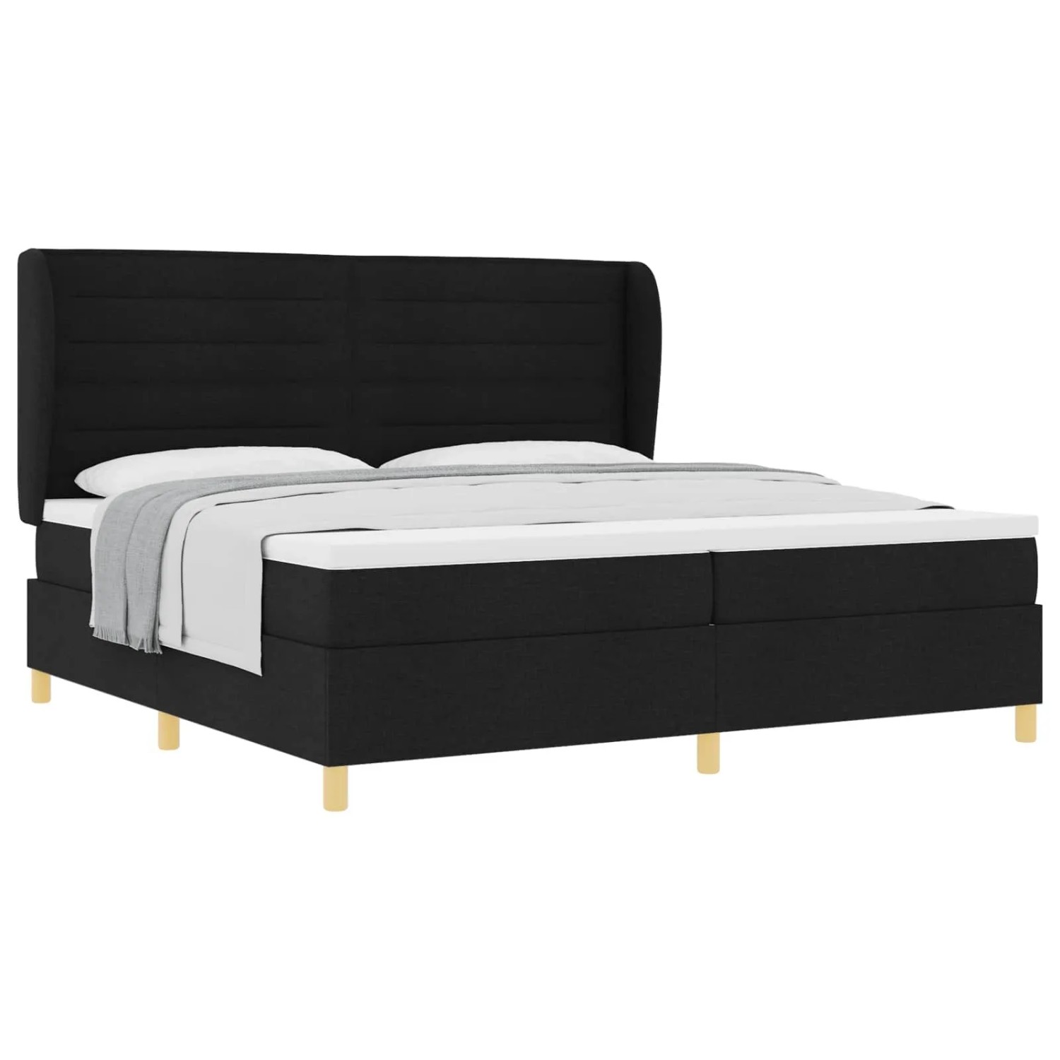 vidaXL Boxspringbett mit Matratze 90x190 cm Schwarz Stoff 3340713