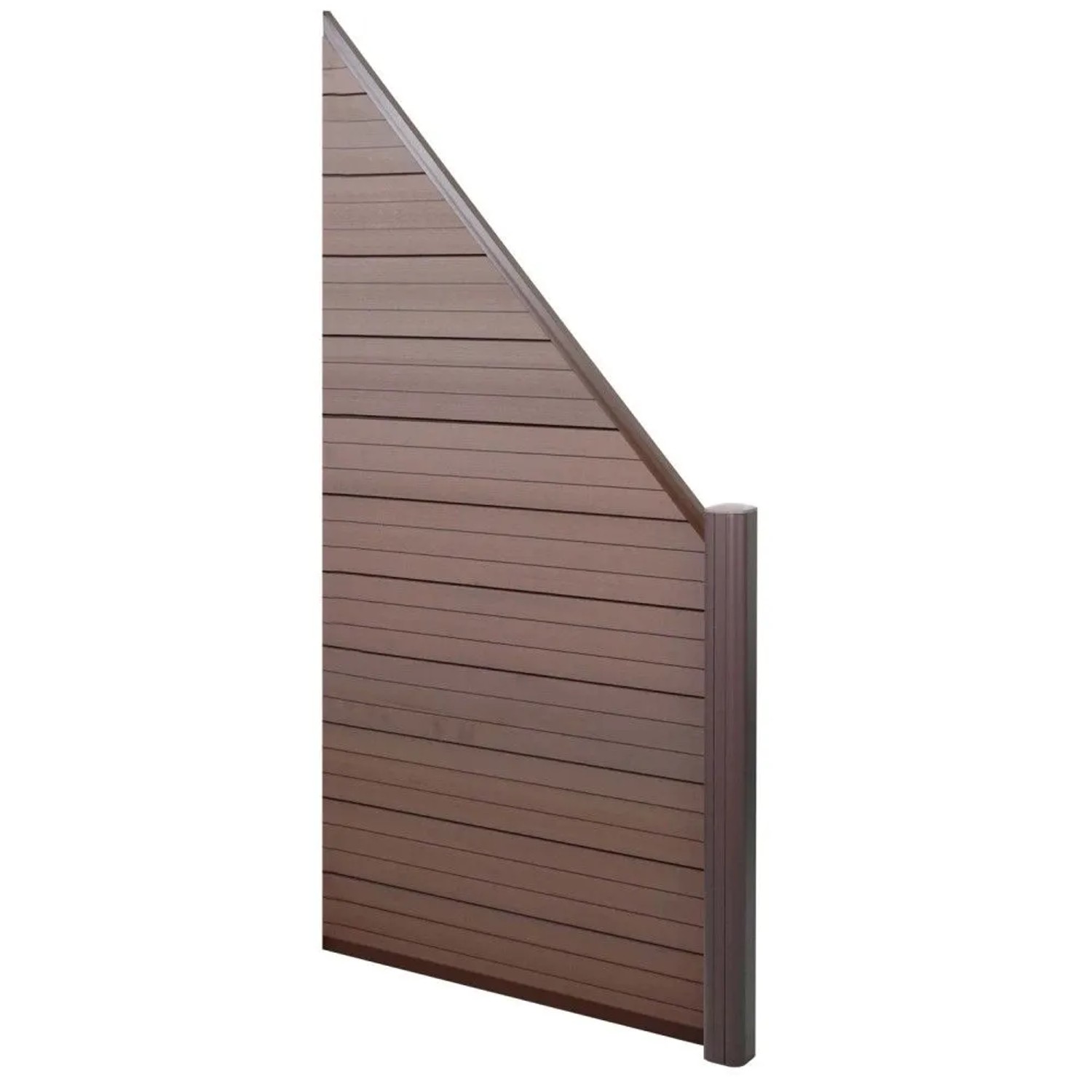 MCW WPC-Sichtschutz Savoie Windschutz Zaun Alu Premium - Erweiterungselement Schräg Rechts 0,95m Braun