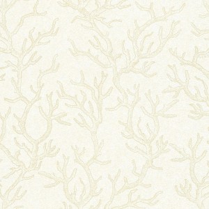 Creme-weiße Bricoflor Vliestapete mit Korallen-Muster für Bad und WC.