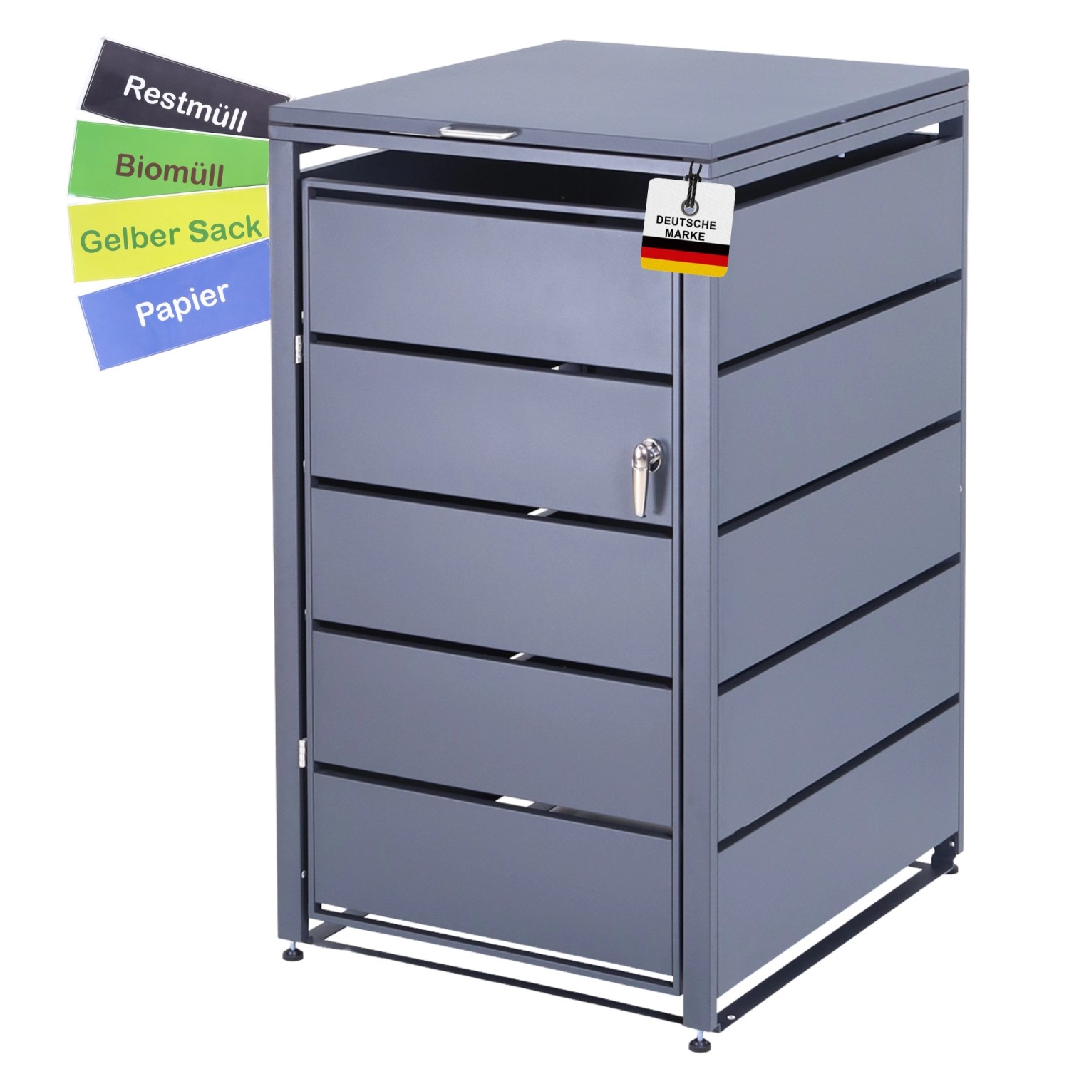 Albatros Mülltonnenbox 1er Tonne bis 240 Liter Anthrazitgrau RAL 7016 verzi günstig online kaufen