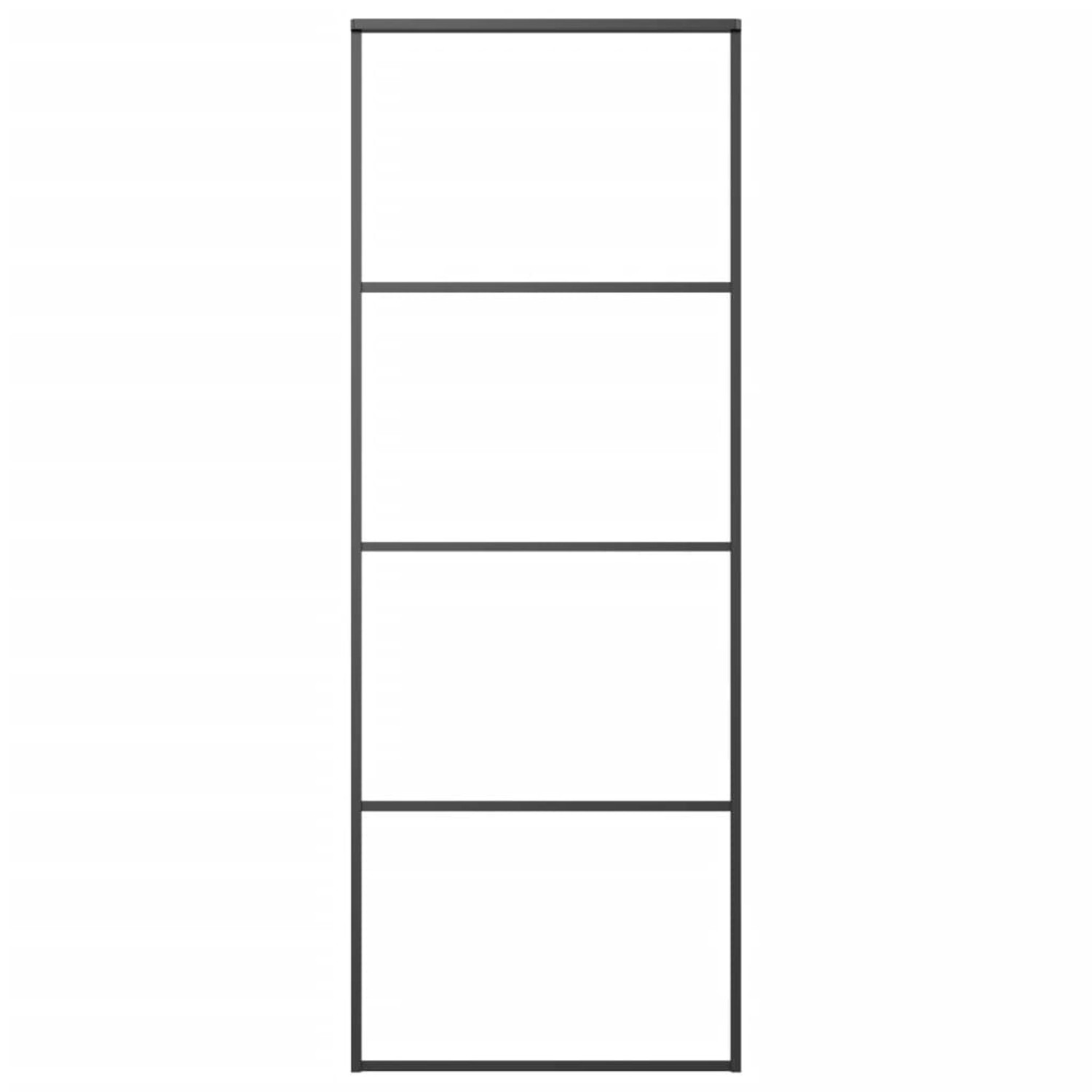 vidaXL Schiebetür Aluminium und ESG Glas 76x205 cm Schwarz 149479 günstig online kaufen