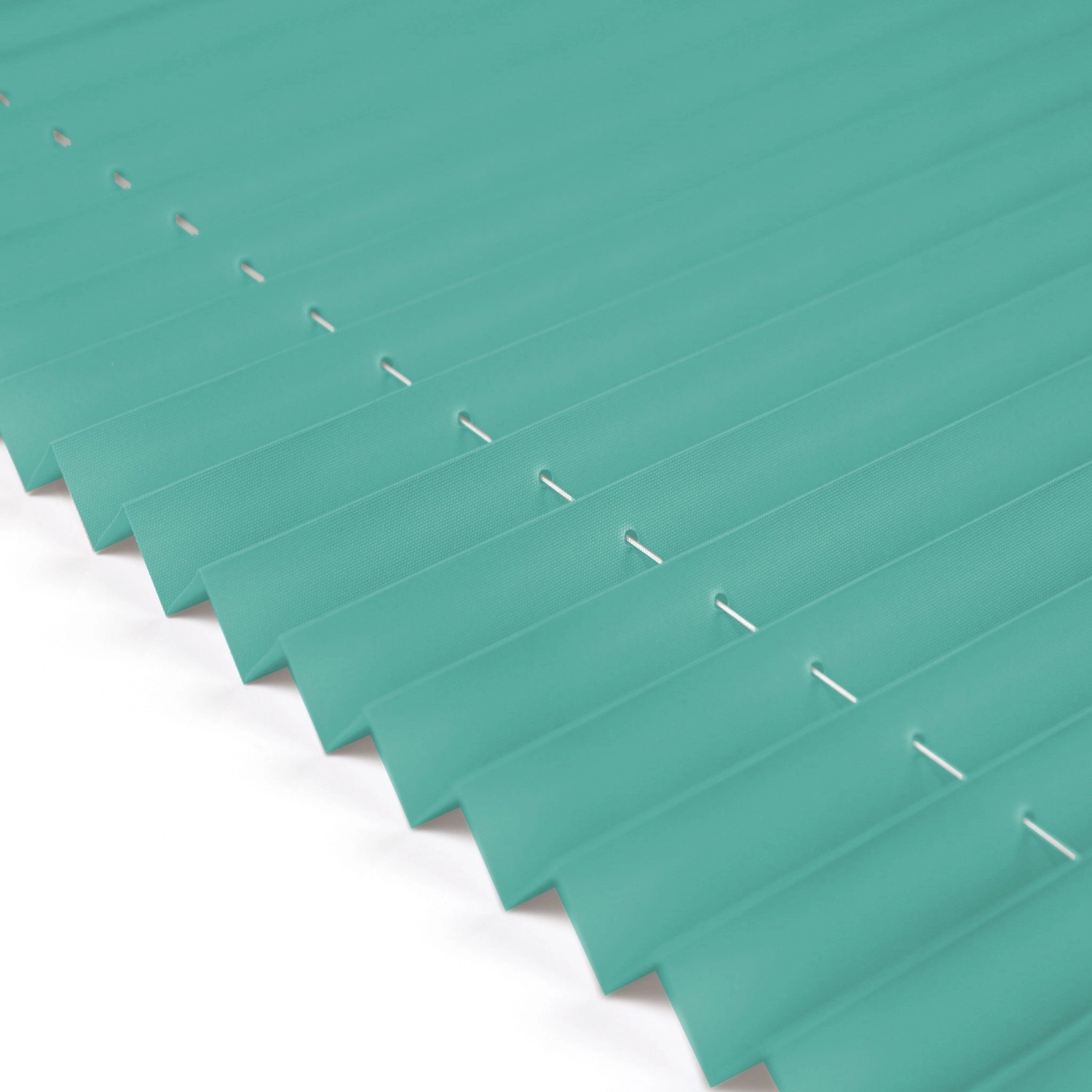 Türkisfarbenes Plissee 80x150 cm, blickdicht, zur einfachen Klemmfix-Montage ohne Bohren.