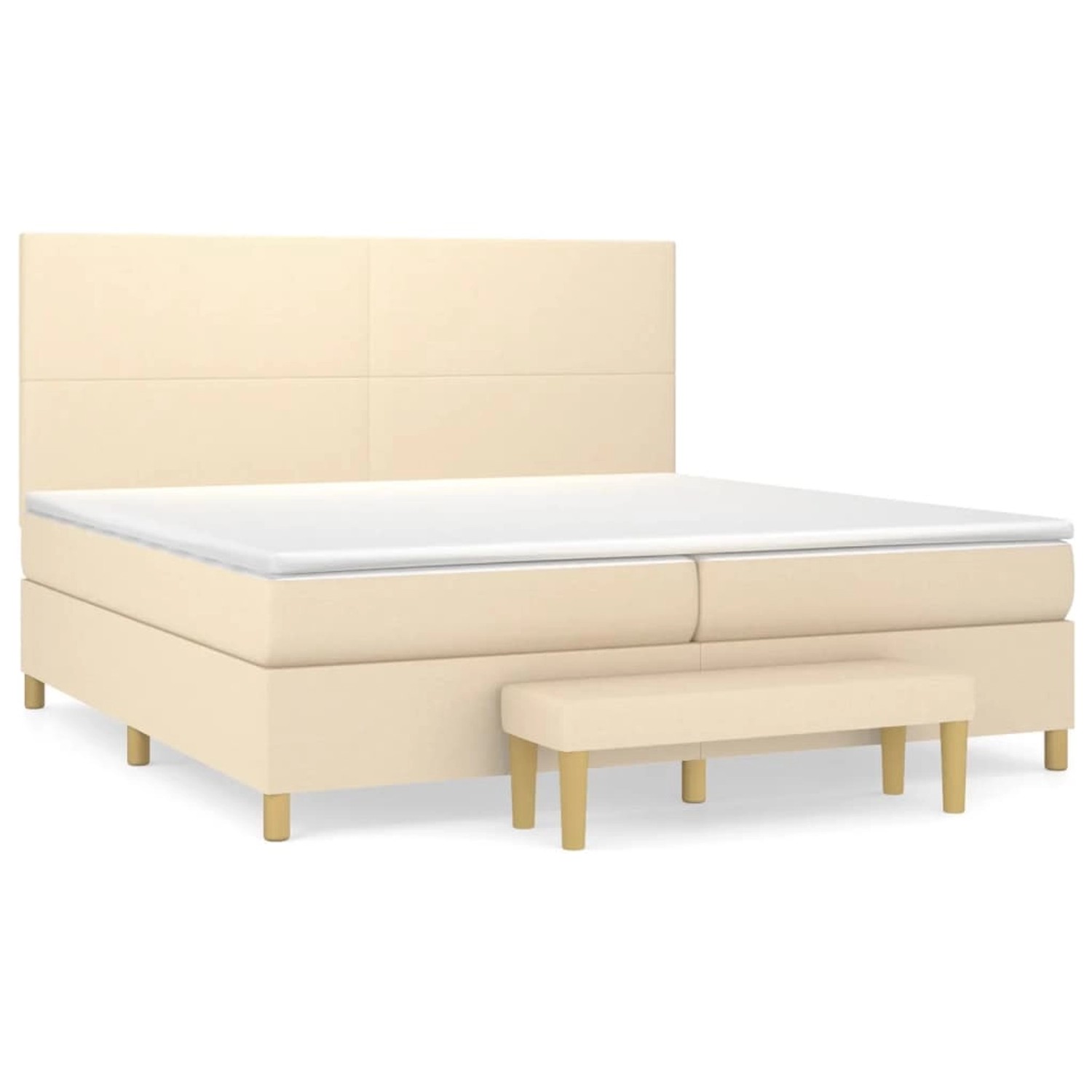 vidaXL Boxspringbett mit Matratze Creme 200x200 cm Stoff1358508 günstig online kaufen