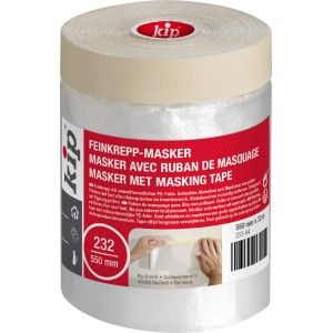 Kip 232 Feinkrepp-Masker Standard, Abdeckfolie mit Kreppband für Malerarbeiten.