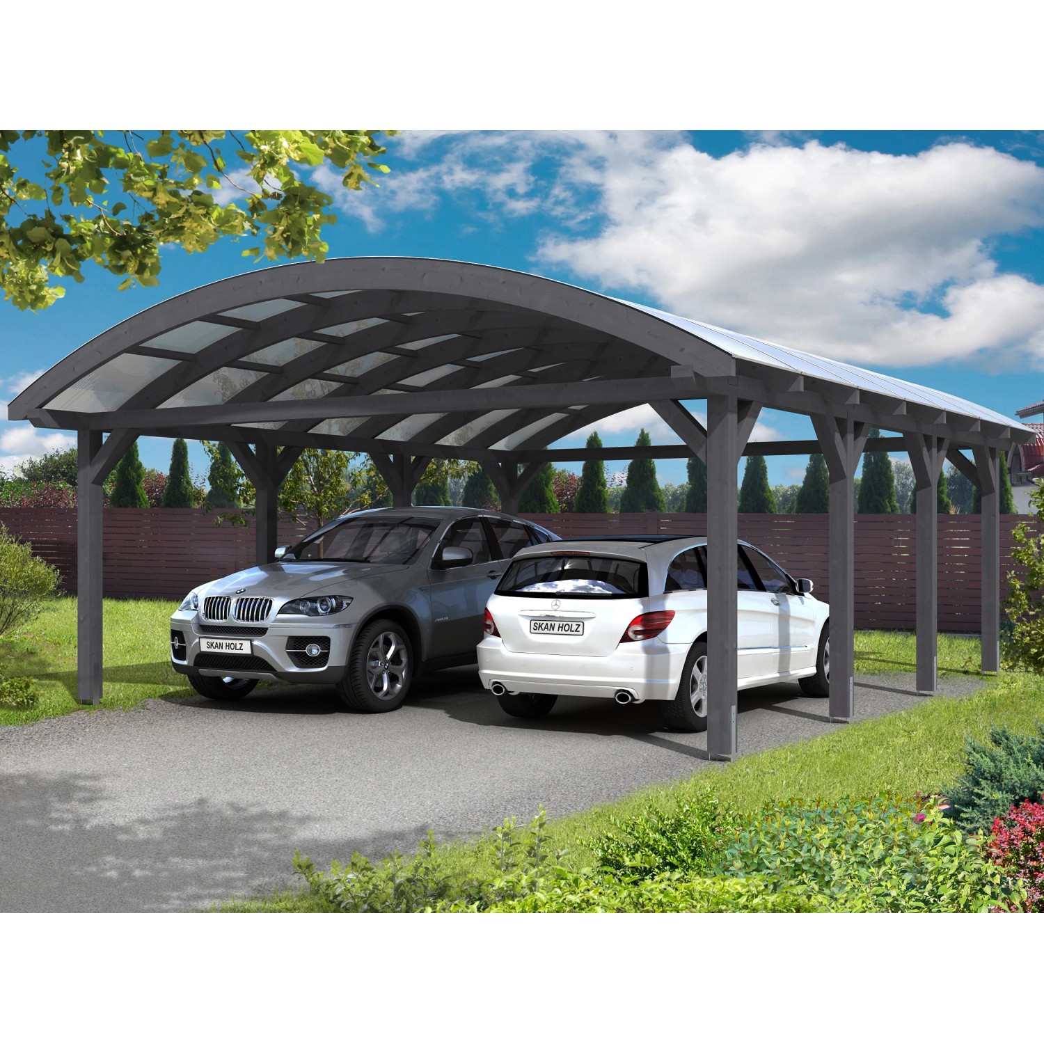 Skan Holz Bogendach-Carport Franken 635 cm x 755 Schiefergrau günstig online kaufen