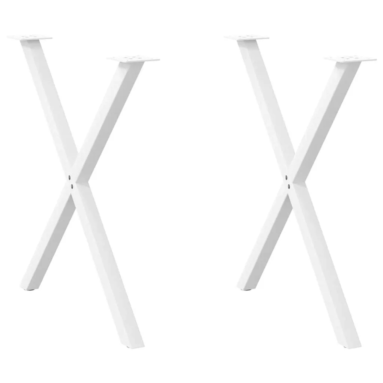 vidaXL Esstischbeine X-Form 2 Stk Weiß 70x72-73 cm Stahl 4012917