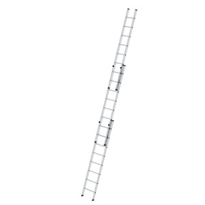 PROREGAL 3-teilige Sprossen-Schiebeleiter aus Aluminium, 3x8 Sprossen, ohne Traverse.