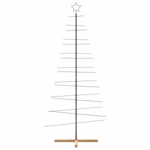 vidaXL Metall-Weihnachtsbaum zum Dekorieren Holzständer Schwarz 210 cm 4018961