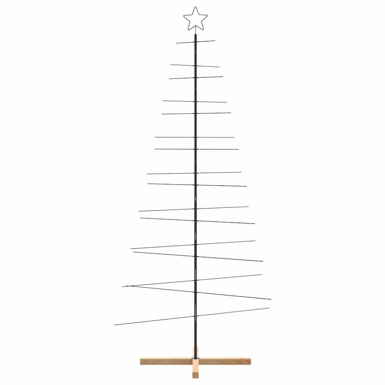 vidaXL Metall-Weihnachtsbaum zum Dekorieren Holzständer Schwarz 210 cm 4018961