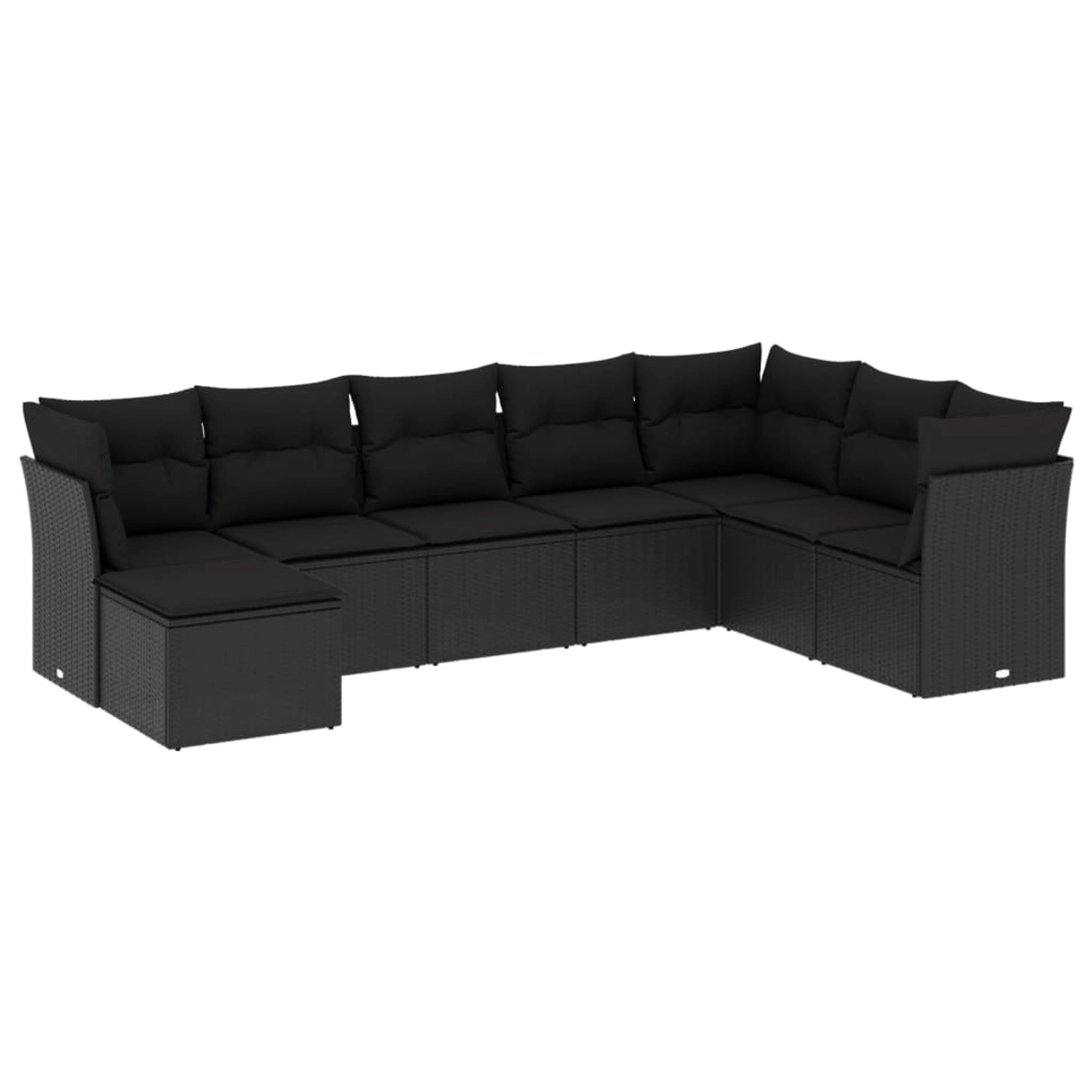 vidaXL 8-tlg Garten-Sofagarnitur mit Kissen Schwarz Poly Rattan Modell 3 günstig online kaufen