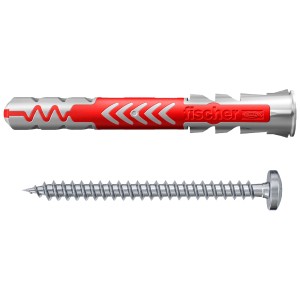 Fischer DuoPower S Universaldübel 6x50 mm mit Schraube, 4er-Set.