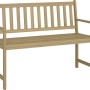 Gartenbank Kentwood, 2-Sitzer aus Akazienholz, helle Teakholzoptik, mit Armlehnen.