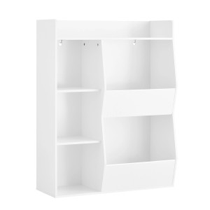 Weißes SoBuy Bücherregal/Kinderregal mit 5 offenen Fächern und Ablage.