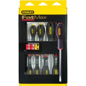 Stanley FatMax Schraubendreher-Set, 8-teilig, Schlitz und Kreuzschlitz, im Set verpackt.