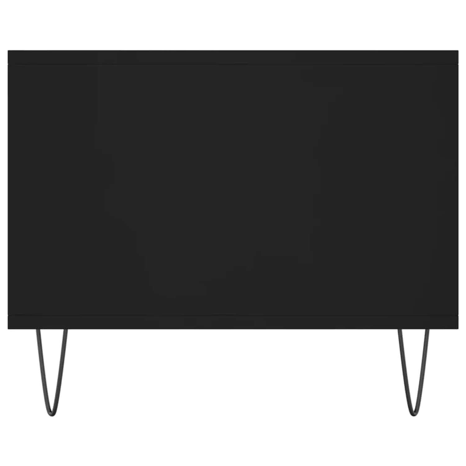 Schwarzer vidaXL Couchtisch (102x50x40 cm) aus Holzwerkstoff mit Tür und Fächern.