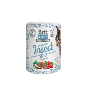 Brit Care Katzenleckerli Superfruits Insect, 100g Dose mit Insektenprotein, Kokos und Hagebutte.