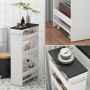 Vicco Rollregal Rivo, weiß/anthrazit, 20x85 cm, Küchenschrank mit 3 Fächern und Rollen.