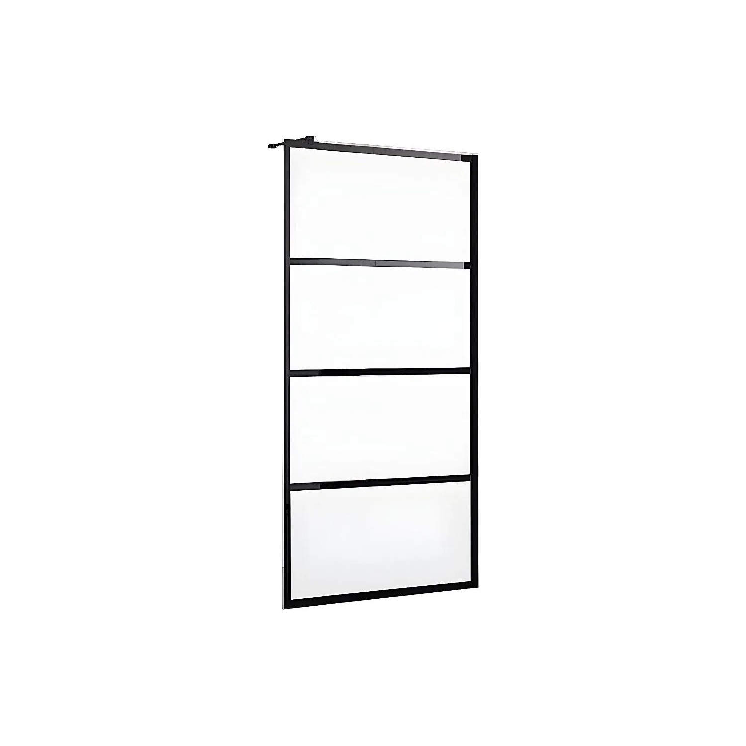 Vente-unique Duschwand Inaya Ii Schwarz 120 cm