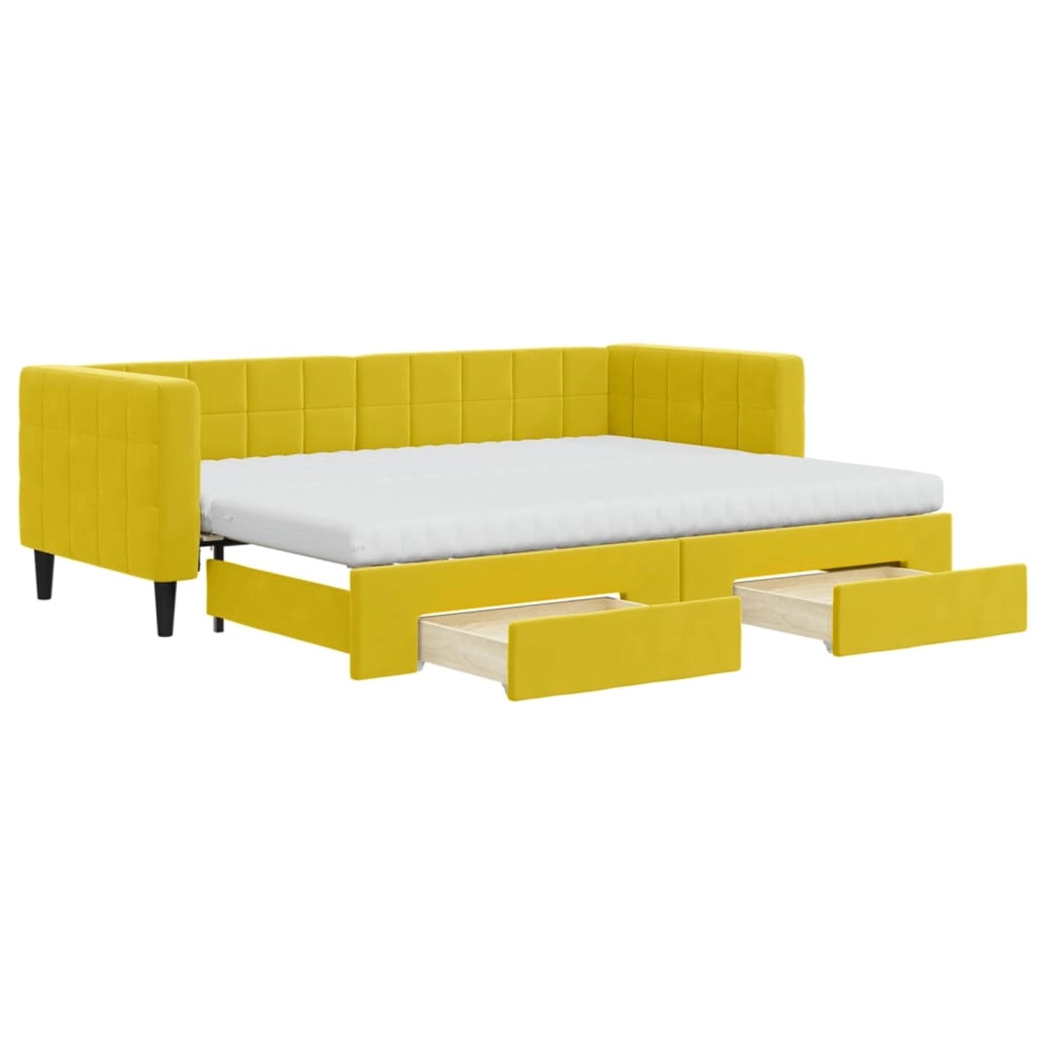 vidaXL Tagesbett Ausziehbar mit Schubladen Gelb 80x200 cm Samt 3196761 günstig online kaufen